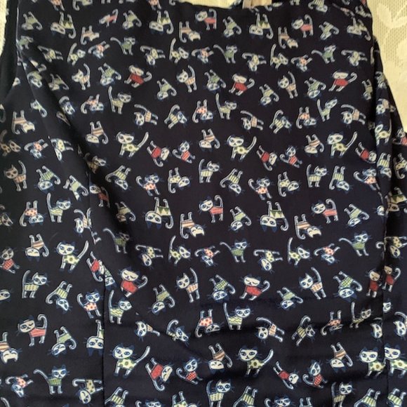 Adorable Blue Kitty Print Dress - Picture 2 of 4